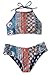 SEASELFIE Women's Halter Bikini Set Tie Back High Cut Floral Print Swimsuit, S