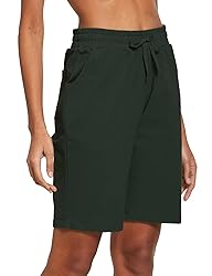 baleaf Women's 10" Bermuda Shorts Long Cotton