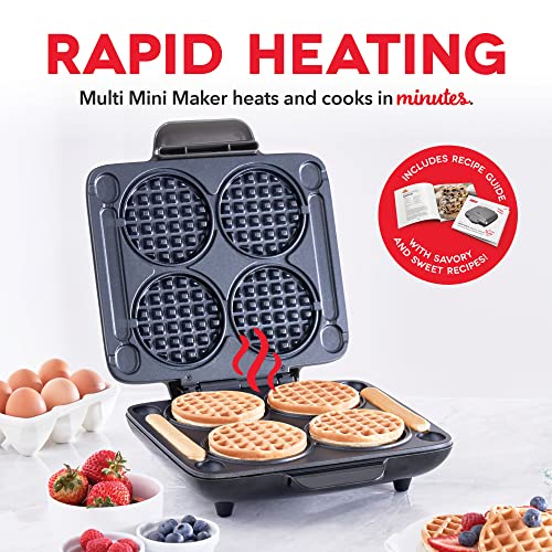 DASH Multi Mini Waffle Maker Four Mini Waffles, Perfect for Families
