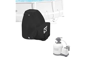 SOBANA Sand Filter Pump Cover,600D Waterproof Oxford Fabric Above Ground Pool Pump Cover,Suitable for Most 8-16 Inch Sand Filter Pump on Market (Plush Lining)