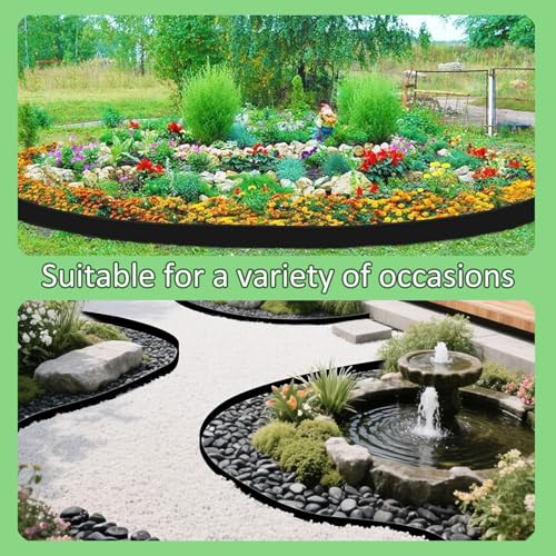 Extra Tall 10M No-Dig Garden Edging Border, 10CM-Height Heavy Duty Landscape Edging with 30pcs Stakes for Garden, Flower Beds, Lawn Edging & Driveways