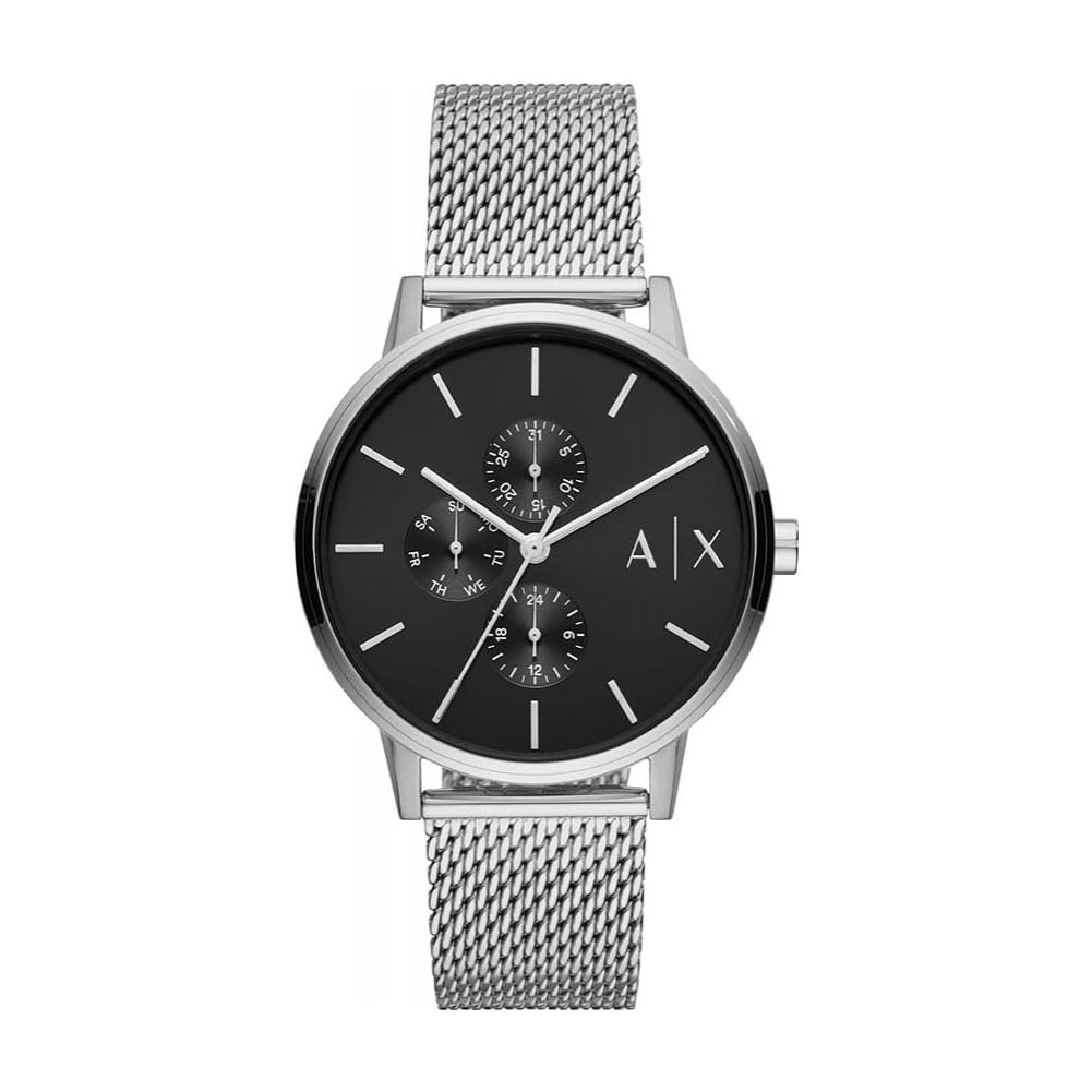 Armani Exchange Watch For Men, Chronograph Movement and 42mm Case Size with Stainless steel, Leather or Silicone strap