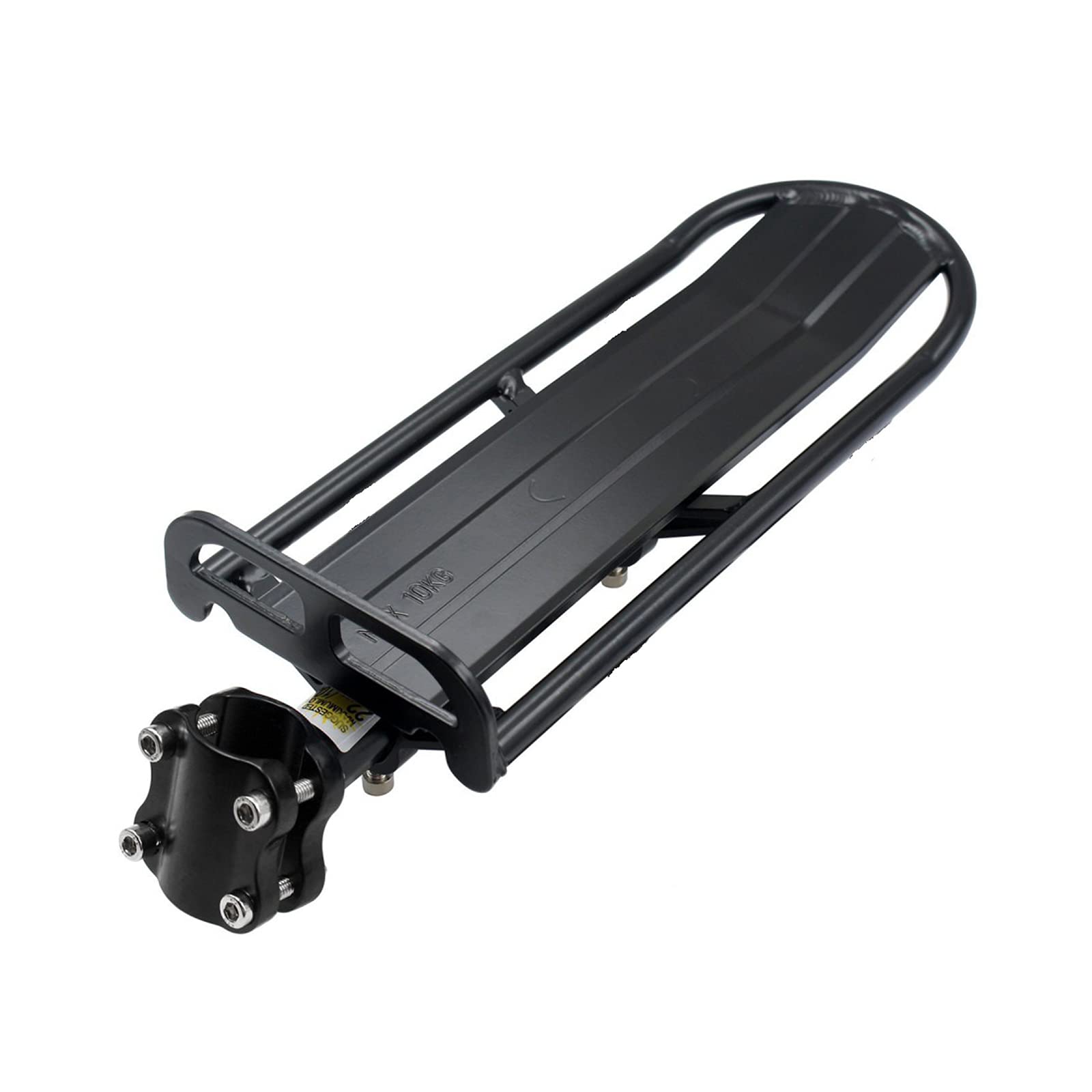 Mountain Cycling Rear Rack Bike Pannier Rack, Touring Bicycle Carrier Racks, Bike Luggage Cargo, Adjustable Cycling Seatpost Rack Black Aluminum Alloy Max. 10kg, Camping & Hiking