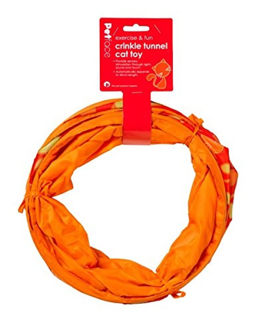 Catkins by Petface Cat Crinkle Tunnel Cat Toy, Orange