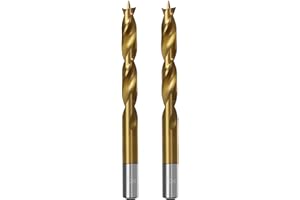 TIBOO DAY Brad Point Wood Drill Bits for Woodworking, 10mm (25/64") Dia Brad Point Drill, High Speed Steel Metric Brad Point Drill Bits with Double Flutes Design for Soft & Hard Woods MDF Acrylic, 2 Pcs