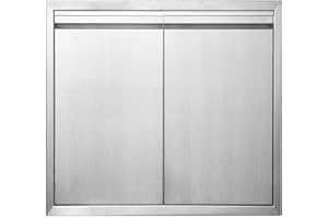 JIE JIN BBQ Access Door 24" W X 24" H Outdoor Kitchen Doors Double Doors Thickened 304 Stainless Steel Outdoor Kitchen Accessories Door for Indoor/Outdoor Kitchen Outdoor Cabinet BBQ Island