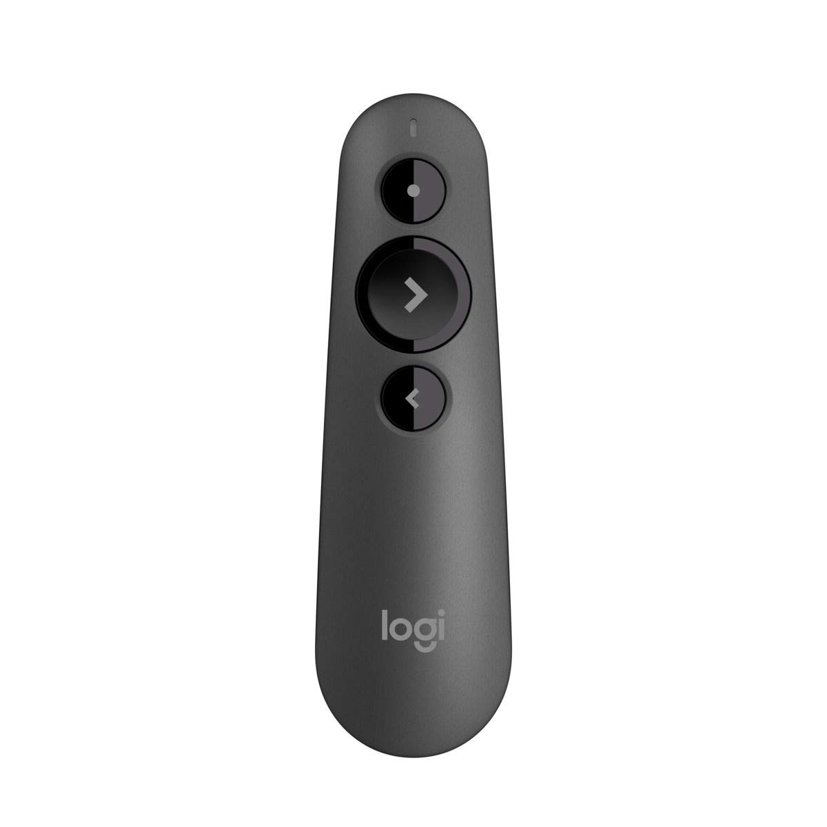 Logitech R500 Wireless Presentation Remote, 2.4 GHz and Bluetooth, USB-Receiver, Red Laser Pointer, 20-Meter Operating Range, 3 Buttons, PC/Mac/Android/iOS - Black