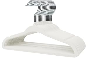 Stormix Baby Clothes Hangers 16 Pack, Kids Velvet Hangers Non-Slip, Clothes Hangers with Shoulder Notches for Toddler Children (White)