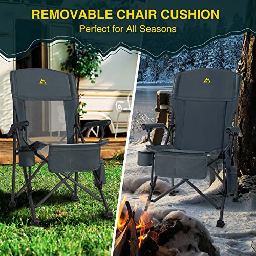 KINGS TREK Camping Chair Heated with Battery Pack & Removable Cushion