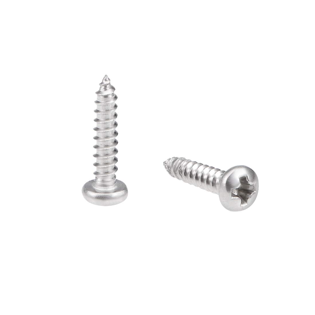 sourcing map 2.2x10mm Self Tapping Screws Phillips Pan Head Screw 316 Stainless Steel Fasteners Bolts 50Pcs
