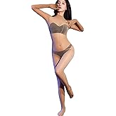 SSQKYZCSYZ Body Stockings for Women Oil Shiny Bodystocking 5D Sheer Full Body Stocking Glossy Pantyhose