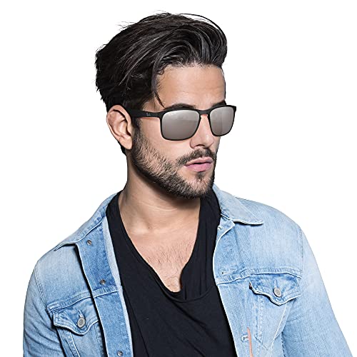 RayBan mens Rb4264 Chromance Sunglasses, Matte Black/Polarized Grey