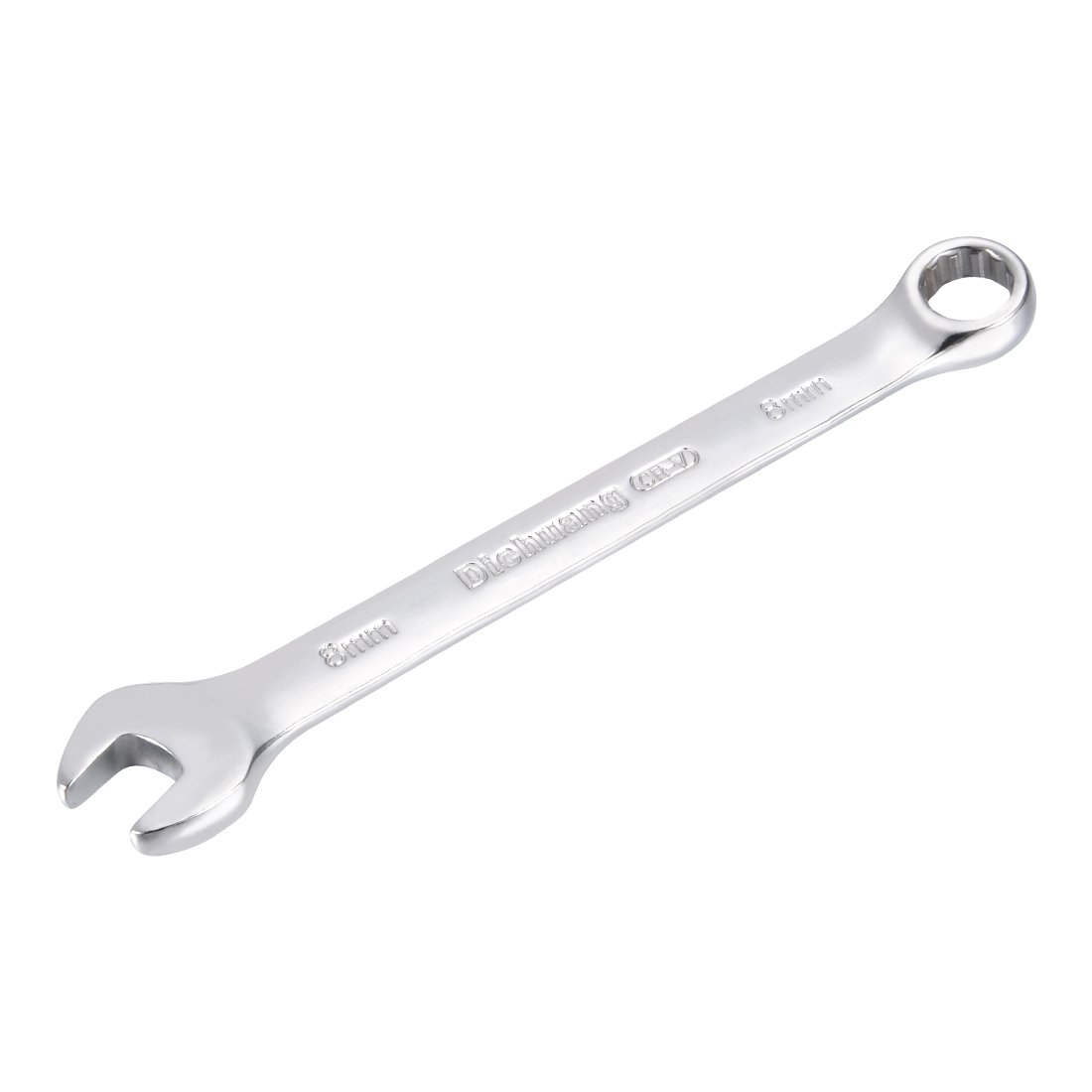 sourcing map Metric 8mm 12-Point Box Open End Combination Wrench Chrome Finish, Cr-V