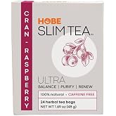 Hobe Labs Cran-Raspberry Tea - Natural Herbal Infusion for Body Balance and Refreshment - Caffeine-Free (24 Tea Bags)