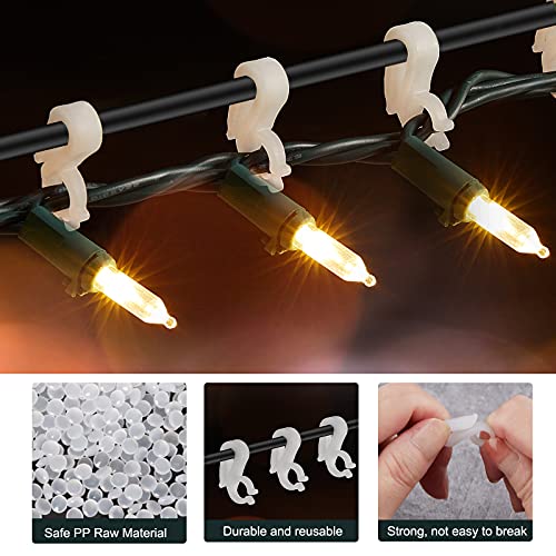 200 Pack Christmas Light Clips Mini Light Clips for Gutters Outdoor