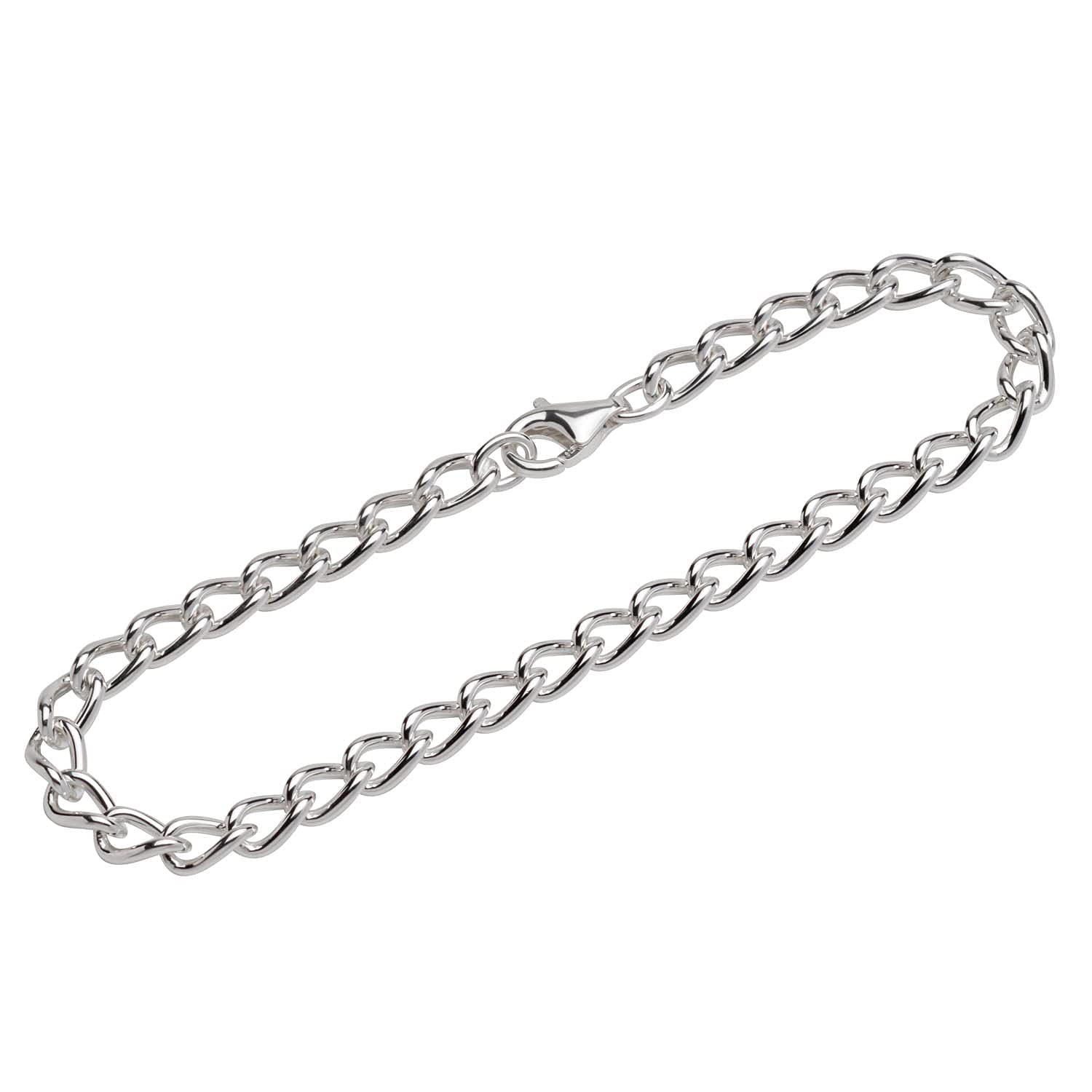 NKlaus bracelet 925 Sterling Silver 19cm long tank chain round unisex bracelet exquisite 12106