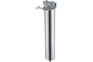 Amwater 304 Stainless Steel Filter Housing for Filter Cartridge, Water Filter Housing for Whole House Water Purification of Stainless Steel 304 (20" C Housing-1 NPT)