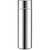 Vesici Mini Water Bottles 4.4 oz Cute Small Insulated Stainless Steel Purse Water Bottles Pocket Slim Flask Keeps Drink Cold and Hot for Women Lunch Bag Coffee(Silver,1 Pack)