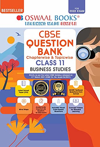 Oswaal CBSE Question Bank Class 11 Business Studies Book Chapterwise & Topicwise Includes Objective Types & MCQ’s (For 2022 Exam)