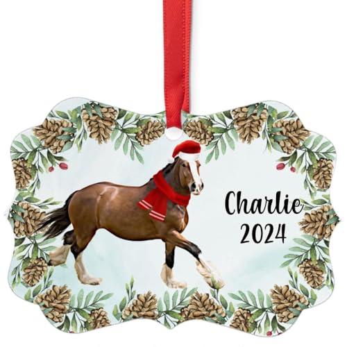 Bay Shire Horse Christmas Ornament 2024