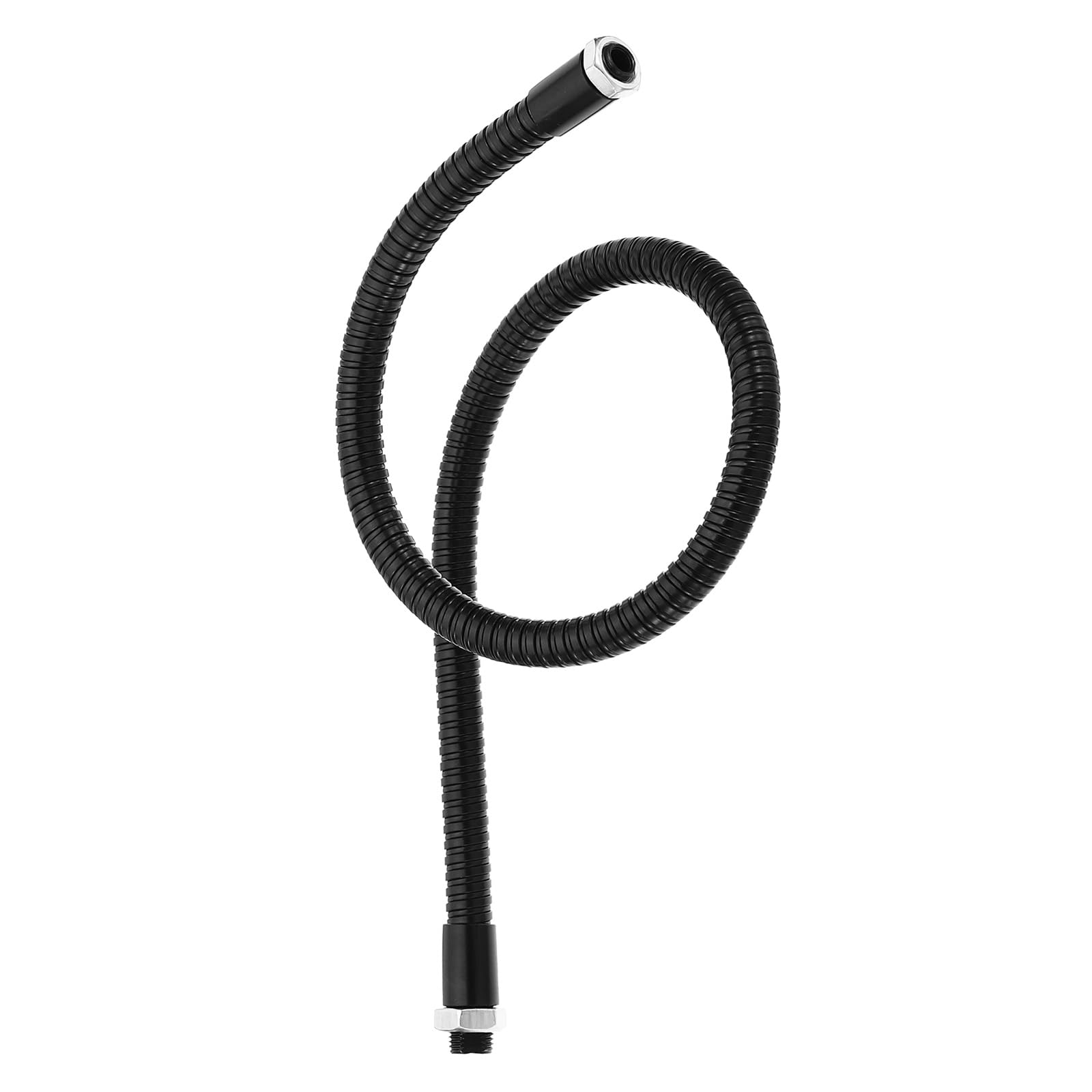 PATIKIL 19.7" Universal Gooseneck Hose, 1 Pcs M8 to M10 Fine Thread Bendable Metal Hose Flexible Arm Tube Extension for Lamp, DIY Equipment, Black