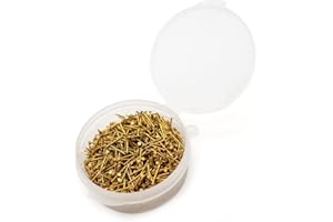 Ship Model Making Brass Nails - 0.7mm x 10mm Fine Pointed Pins for Wooden Model Boats, Ships, Hull Planking (1000 PCS) - Bras