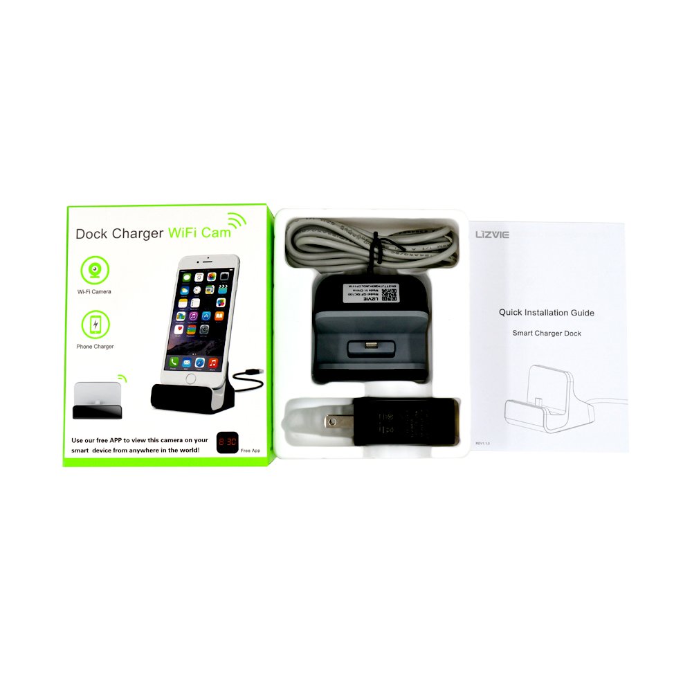 iPHONE DOCK Best Hidden Nanny Cam Covert Secret Gadget Gear WIFI IP SPY
