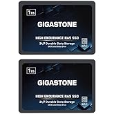Gigastone 1TB High Endurance SSD (2-Pack) Up to 550MB/s TLC Flash with SLC Caching 24/7 Reliable for Gaming/PC/NAS SSD 5-Year Warranty 2.5" SATA Internal Solid State Drives RAID Disk