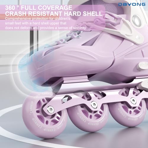 DAYONG Roller Skates for Kids, Adjustable Inline Skating Shoes with 8 Light Up Wheels and Double Adjusting Buckle, Dual Mode Breathable Rollerblades for Beginners, Kids, Adult.