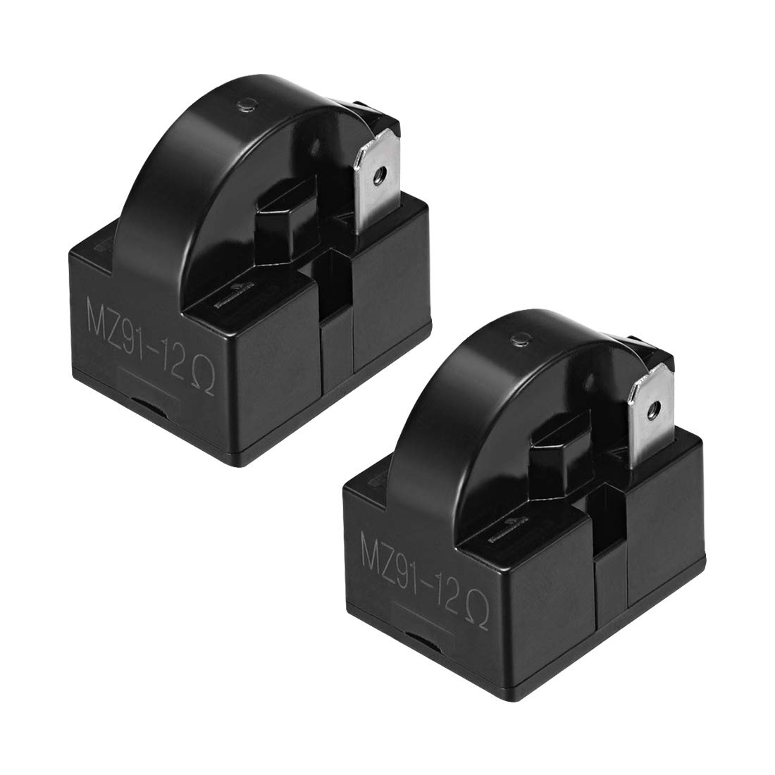 Sourcingmap 2 Pcs 12 Ohm 1 Pin Refrigerator Start Relay for Compressor Black