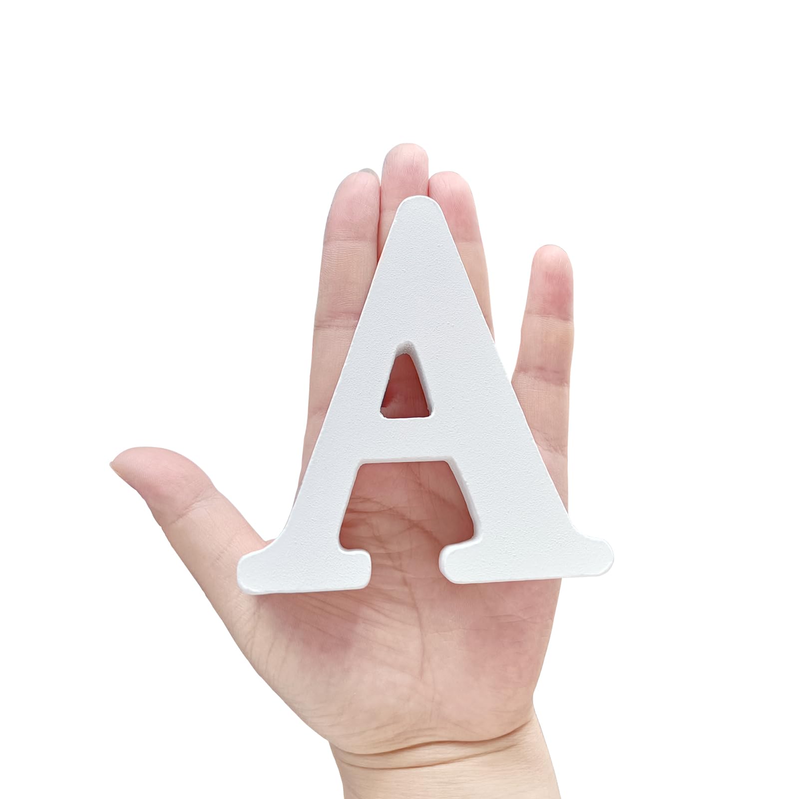 4 Inch Wood Letters, Unfinished Wooden Letters for Crafts, White Marquee Alphabet Letters for Wedding Birthday Party (Letter A)