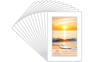 20 Pcs 5 x 7Inches Picture Frame Mats, Photo Mounts Frame Mounts for 6x4 Inch Photo Frame Mat Pictures Display Wall Gallery P