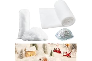 RRKTP 3pcs Christmas Fake Snow, Artificial Snow for White Christmas Tree Decorations, Soft Fluffy Snowflakes for Winter Wonderland,Twinkle Snow Glitter,Snow for Crafts Christmas Village Displays