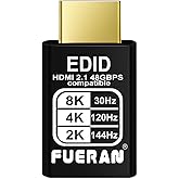 FUERAN 4K 120Hz HDMI 2.1 Dummy Plug,Virtual Display Emulator,displayport Dummy Plug 4k 120hz,Headless Ghost Display Adapter,8K EDID Monitor 3840x2160@120HZ (8K/30Hz-4K/120Hz-1P)