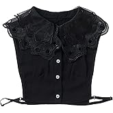 OOCC Lapel Fake Collar Detachable Dickey Collar Blouse Half Shirt Embroidery Shirt Layered Collar False Collar