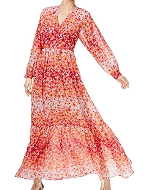 Women's Floral Split-Neck Maxi Dress