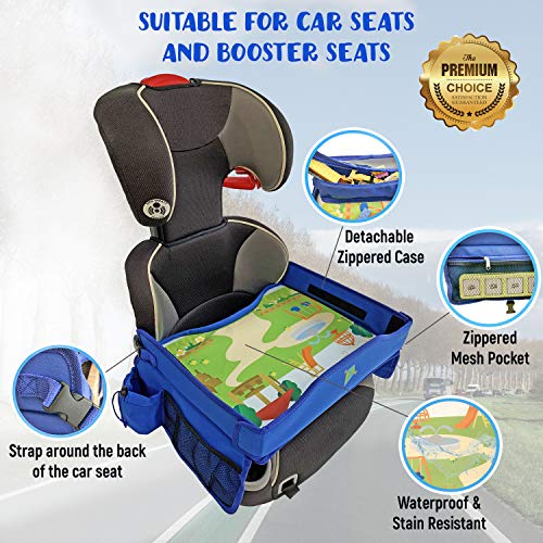 Kids Travel Tray, Toddler Car Seat Activity Tray Organizer, Play