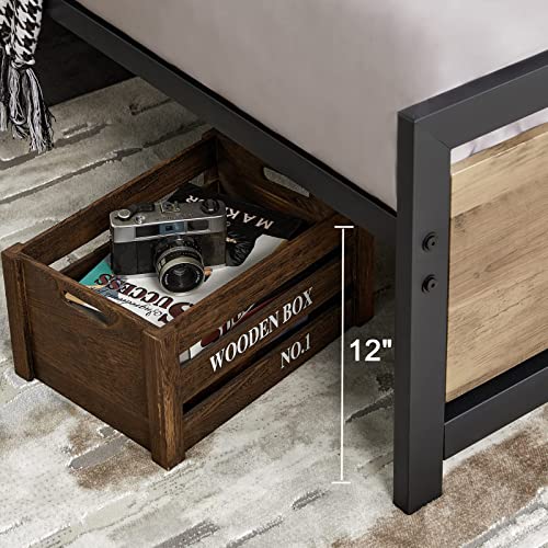 Amerlife Full Size Bed Frame with Wooden Headboard, Full Platform Bed