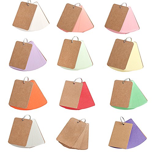 BinaryABC Study Cards, Mini Blank Flash Cards,Multicolor Card Kraft