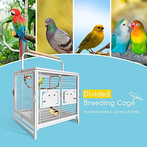 VIVOHOME 19 Inch Wrought Iron Bird Travel Carrier Cage for Parrots