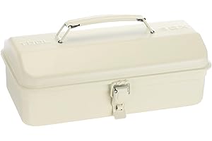 HARFINGTON Tool Box 11.4" Portable Steel Tool Box Hip Roof Style with Metal Latch Closure Tool Chest for Household Workshop C