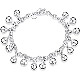 LRGKMCWTOB 925 Sterling Silver Popular Silver Jewelry Silver Jewelry Fashion Boutique Adjustable Bell Chain Bracelet Ladies Bracelet