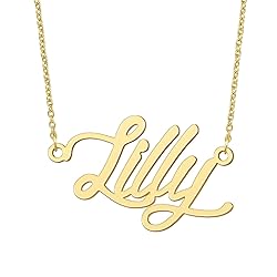 BYBWBL Lilly Name Pendant Necklace 18k Gold Plated