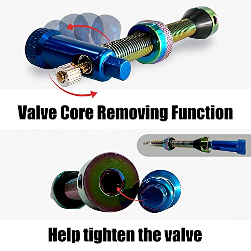 BWSHLF Tubeless Presta Valve Accessory Kit, Super Light Alloy Caps