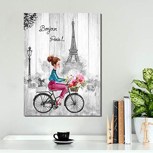 Paris Canvas Wall Art Black and White Wall Art for Bedroom Bathroom