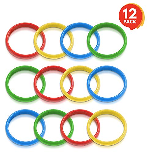 Gamie Carnival Cane Rack Rings Set of 12 Colored Hoops for Ring