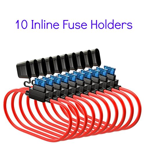 12v Inline Automotive Fuse Holders 14AWG Plus 120 Assorted ATC Fuses