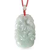 Dahlia Chinese Zodiac Jade Necklace, Real Grade A Certified Burma Jadeite