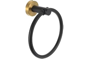 SEWACC Stainless Steel Towel Ring Holder Black Gold Space Saving Kitchen and Bathroom Wall Mounted Towel