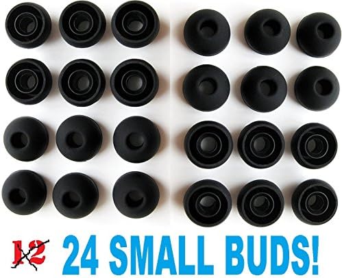 SUPER BONUS PACK 24 SMALL Replacement Earbud tips by Eddy Rome -With Case Universal Compatible with 90% Earphones: Monster Skullcandy Dr Dre LG TONE HBS-730 740 750 Beats Powerbeats Philips Sony